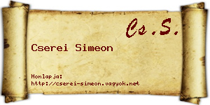Cserei Simeon névjegykártya